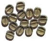 10 14mm Flat Cut Oval Window Bead Black Diamond
